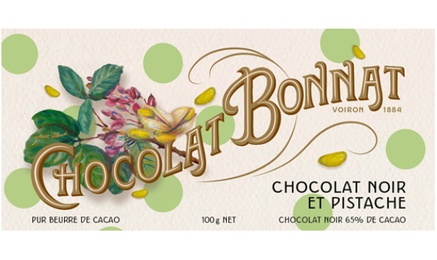 Tablette Chocolat Noir Pistaches, Chocolat Bonnat - 100 G