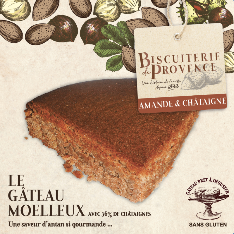 Gâteau moelleux amande &  châtaigne, 240 g