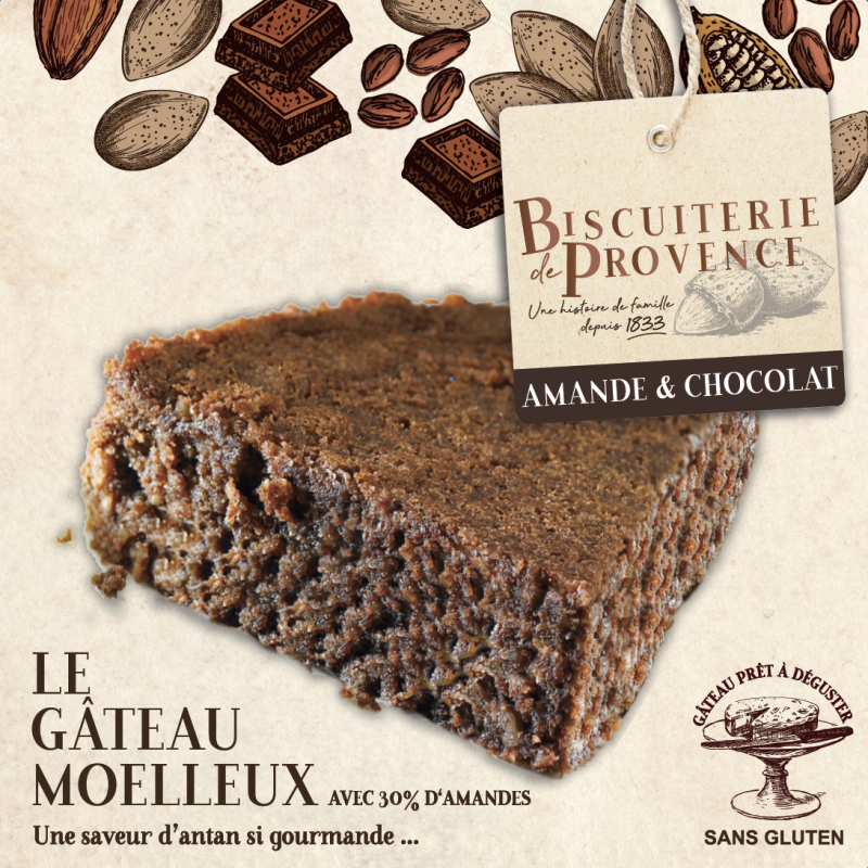 Gâteau moelleux amande & chocolat, 240 g