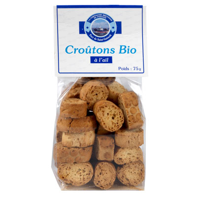 Sachet de croûtons Bio à l’ail, 75 g