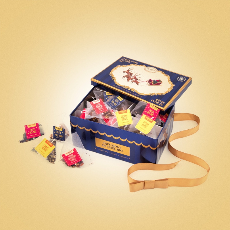 Coffret métal 4 Infusions de Noël Bio* – Rêves étoilés - 24 sachets