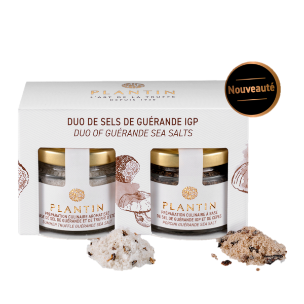 Duo de sels de guérande IGPà la truffe et aux cèpes, 2 X 50 g