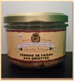 Terrine de Faisan aux griottes (40% de faisan et 12% de griottes), 180 g
